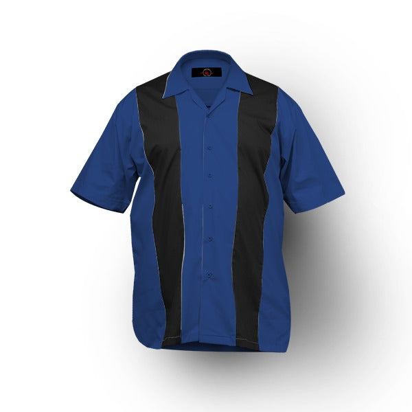 Retro - Black on Blue large size men retro shirts