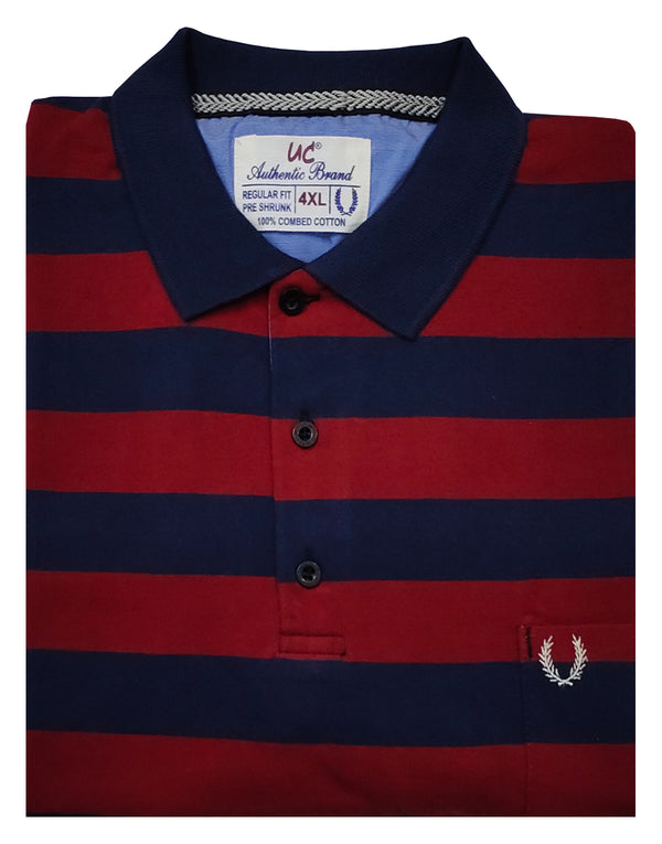 Polo Stripes - Red with Blue Broad Lining