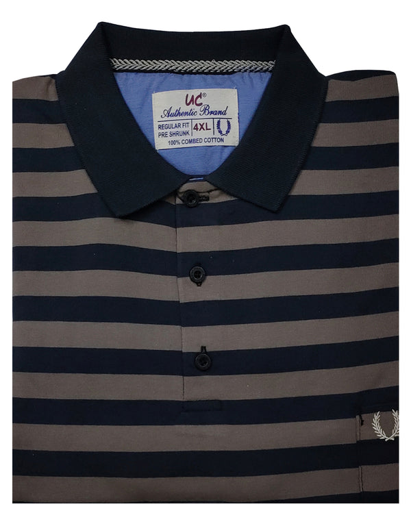 Polo Stripes - Rich Black with Greyish Brown Lining