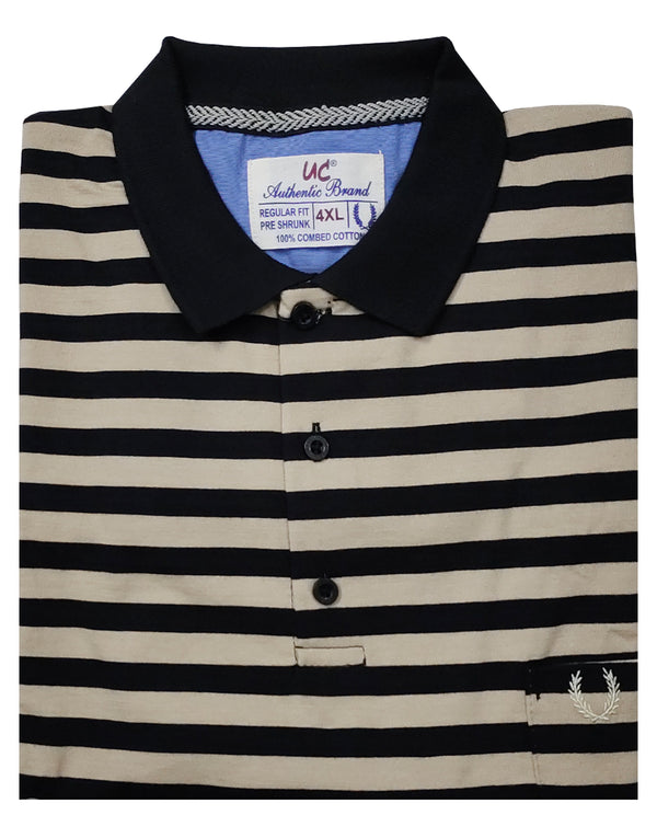 Polo Stripes - Black with Beige Lining