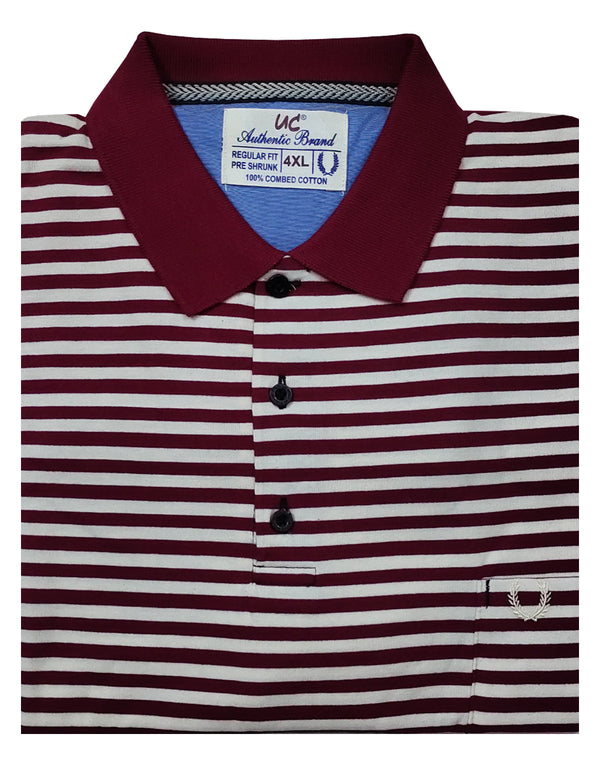 Polo Stripes - Red With White Medium Lining