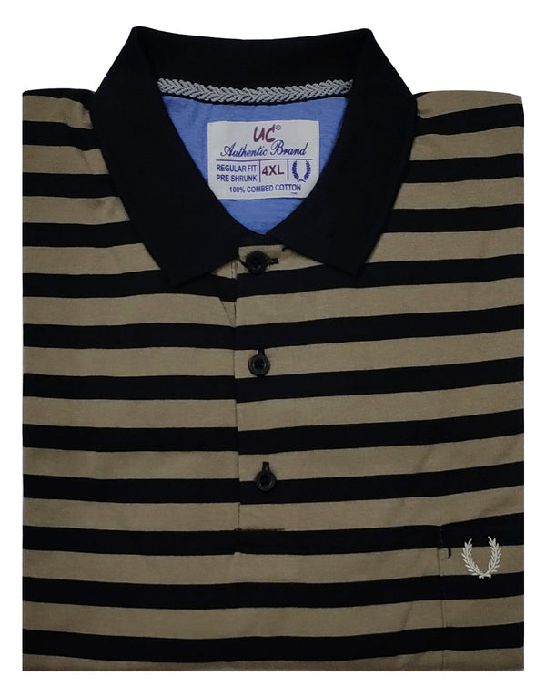 Polo Stripes - Black with Light Brown Lining