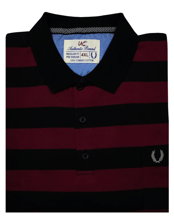 Polo Stripes - Black with Red Broad Lining