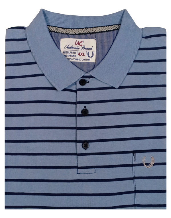 Polo Stripes - Light Blue with Dark Blue thick Lining