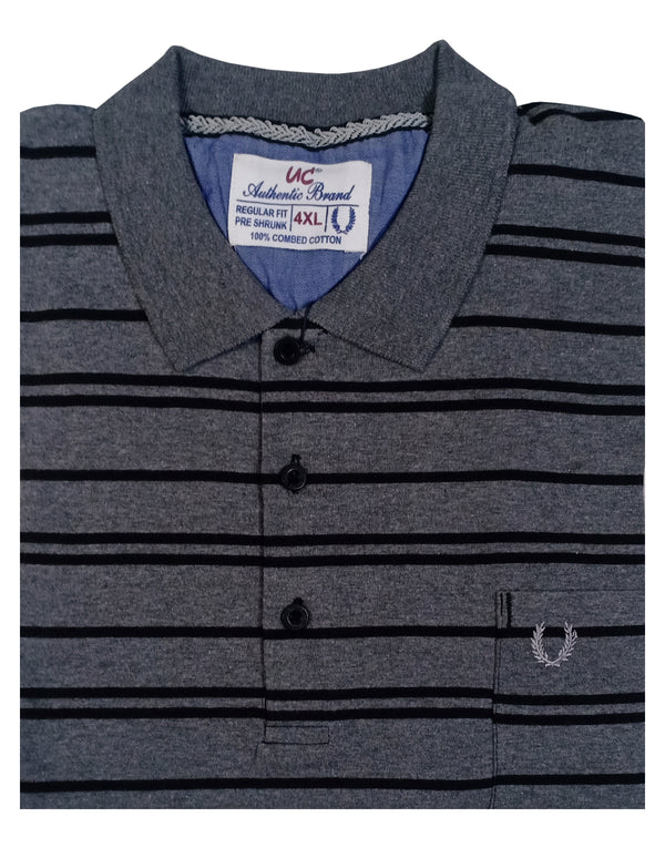 Polo Stripes - Charcoal with Black lining