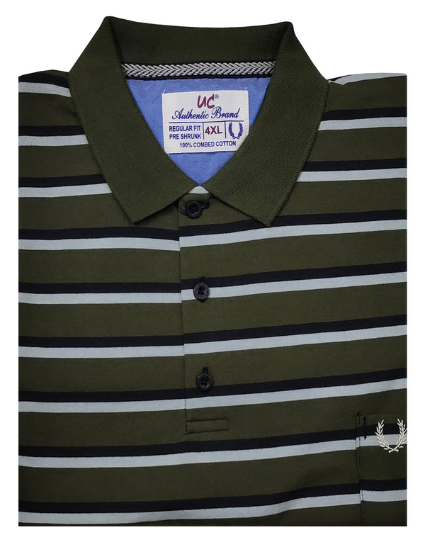 Polo Stripes - Green with Black and Cream Lining