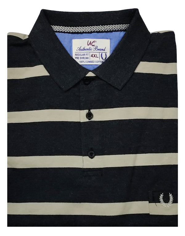 Polo Stripes - Charcoal with Cream Lining