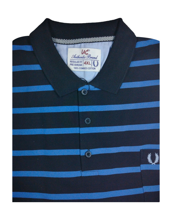 Polo Stripes - Black with Blue Small Lining