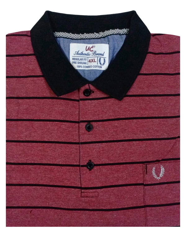 Polo Stripes - Mild Red with Black Lining