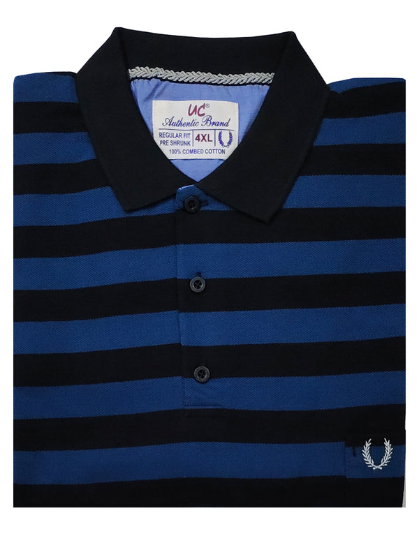 Polo Stripes - Black with Blue Lining