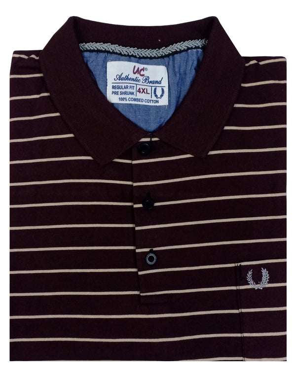 Polo Stripes - Dark Brown with Cream Lining