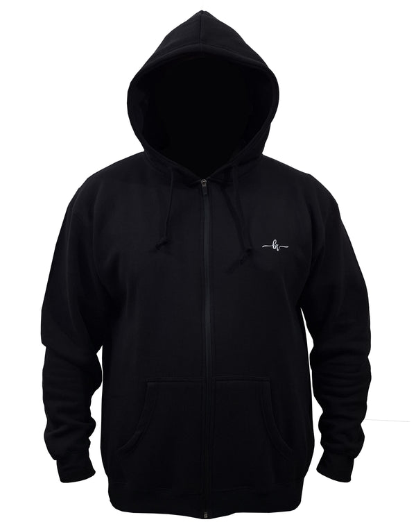 Fleece Hoodie - Zipper - Jet Black