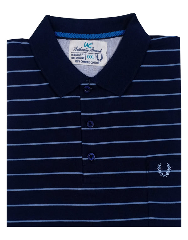 Polo Stripes - Blue with Light Blue Lining