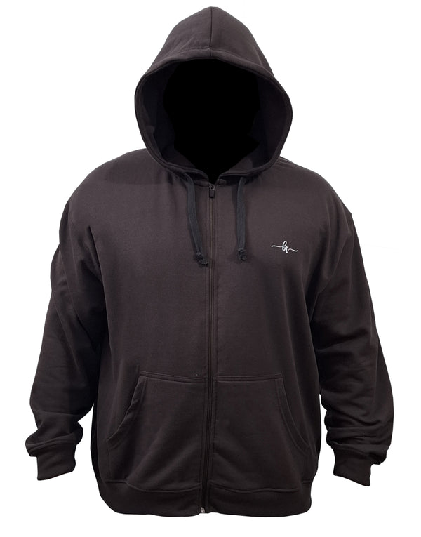 Fleece Hoodie - Zipper - Brown