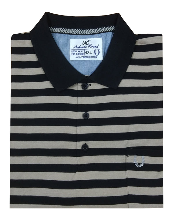 Polo Stripes - Black with Cream Medium Lining