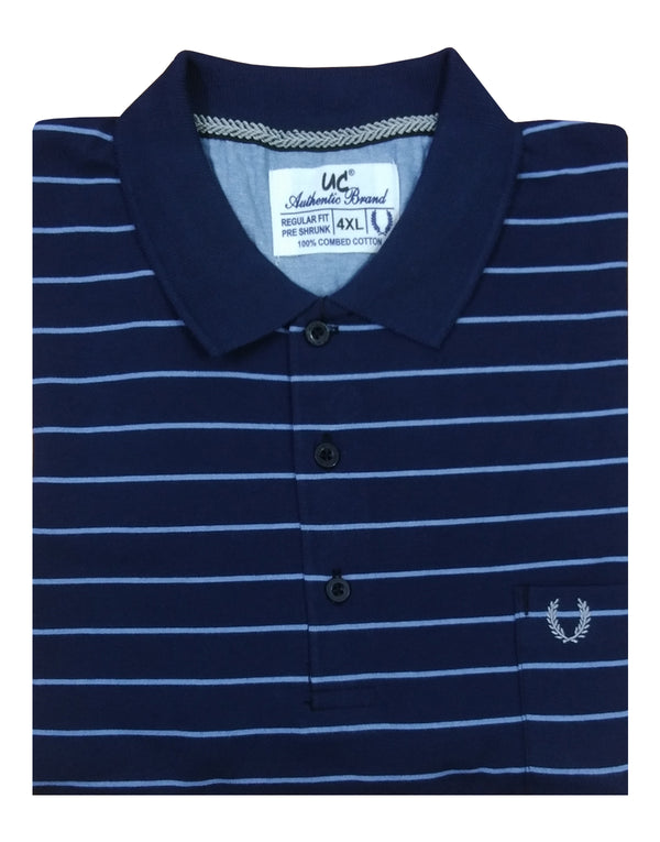 Polo Stripes -  Blue with Light Blue Lining