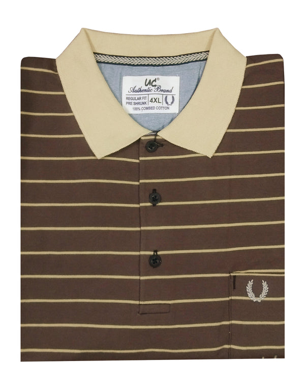 Polo Stripes -  Cream with Light Brown Lining