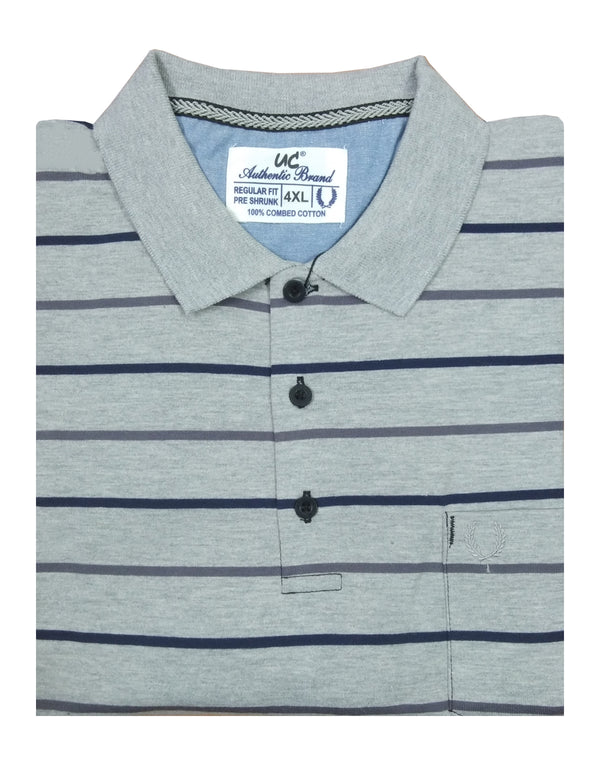 Polo Stripes -   Heather Grey Multi Lining