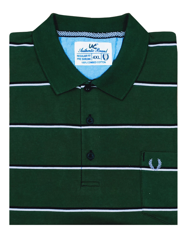 Polo Stripes - Green with Black and White Lining