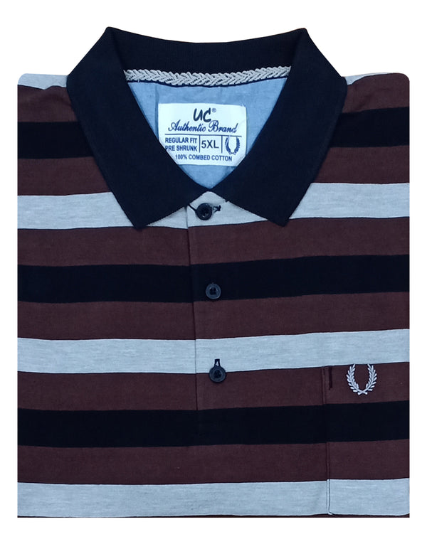 Polo Stripes - Black with Brown and Heather Grey Lining