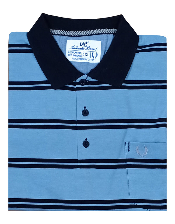 Polo Stripes - Blue with Double Black Lining