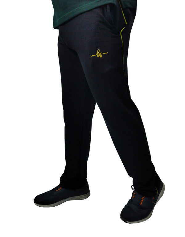 French Terry Trouser - Black with Yellow