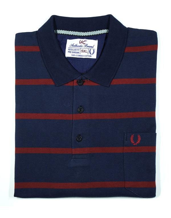 Polo Stripes - Blue with Red Lining