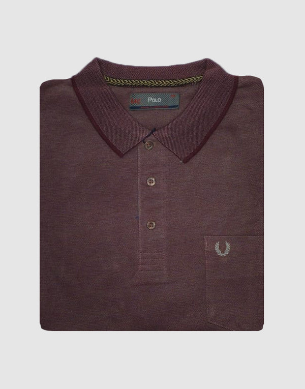 Regular - 2Tone - Polo - Pink with Maroon