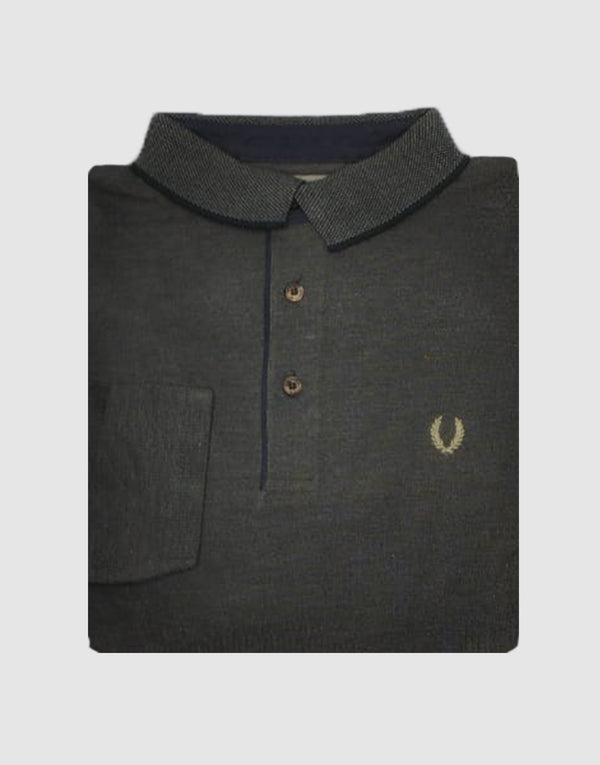 Regular - Full Sleeves - Polo - 2Tone - Dark Grey with Black