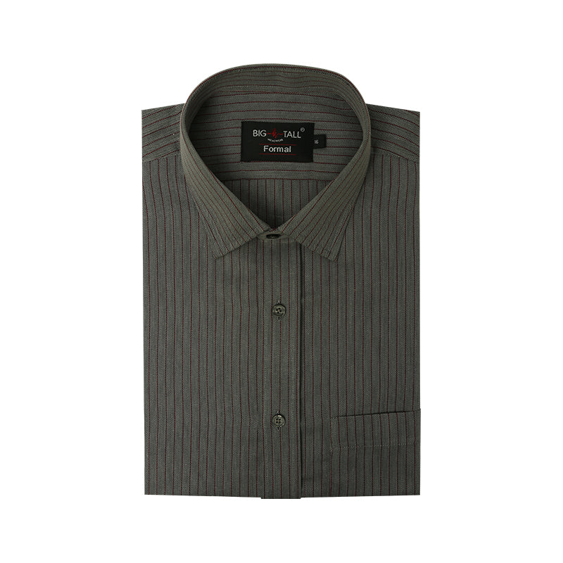 Grey with Maroon Lining Large Size Men Formal Shirt