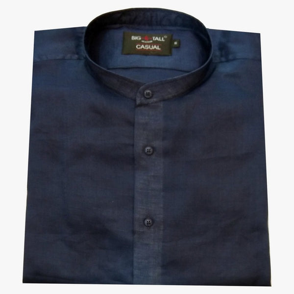 Blue Linen Menderin large size shirt